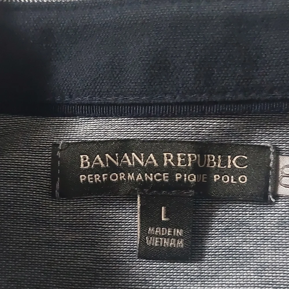 Banana republic performance polo mens ‎ short sleeve gray size L